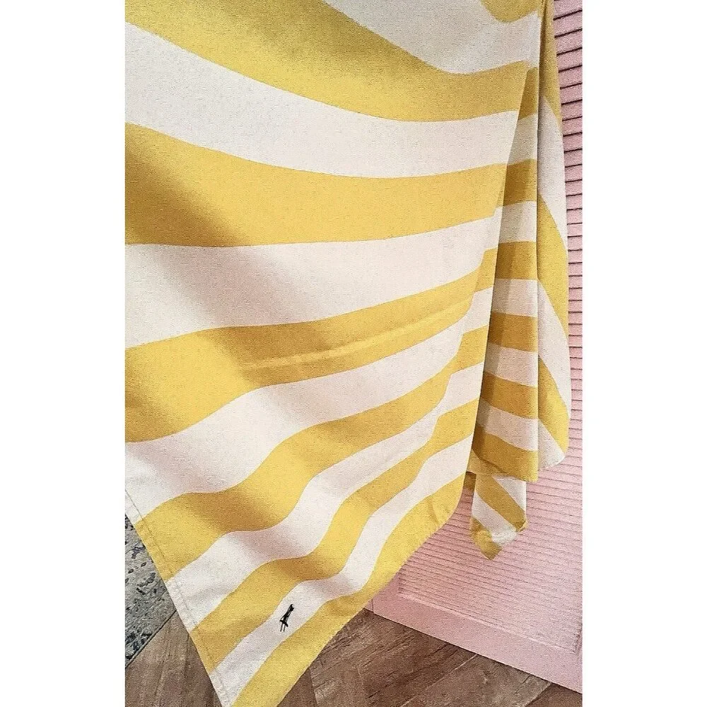 Dock & Bay Quick Dry Towel Yellow White Stripe Beach 100% Recycled 63